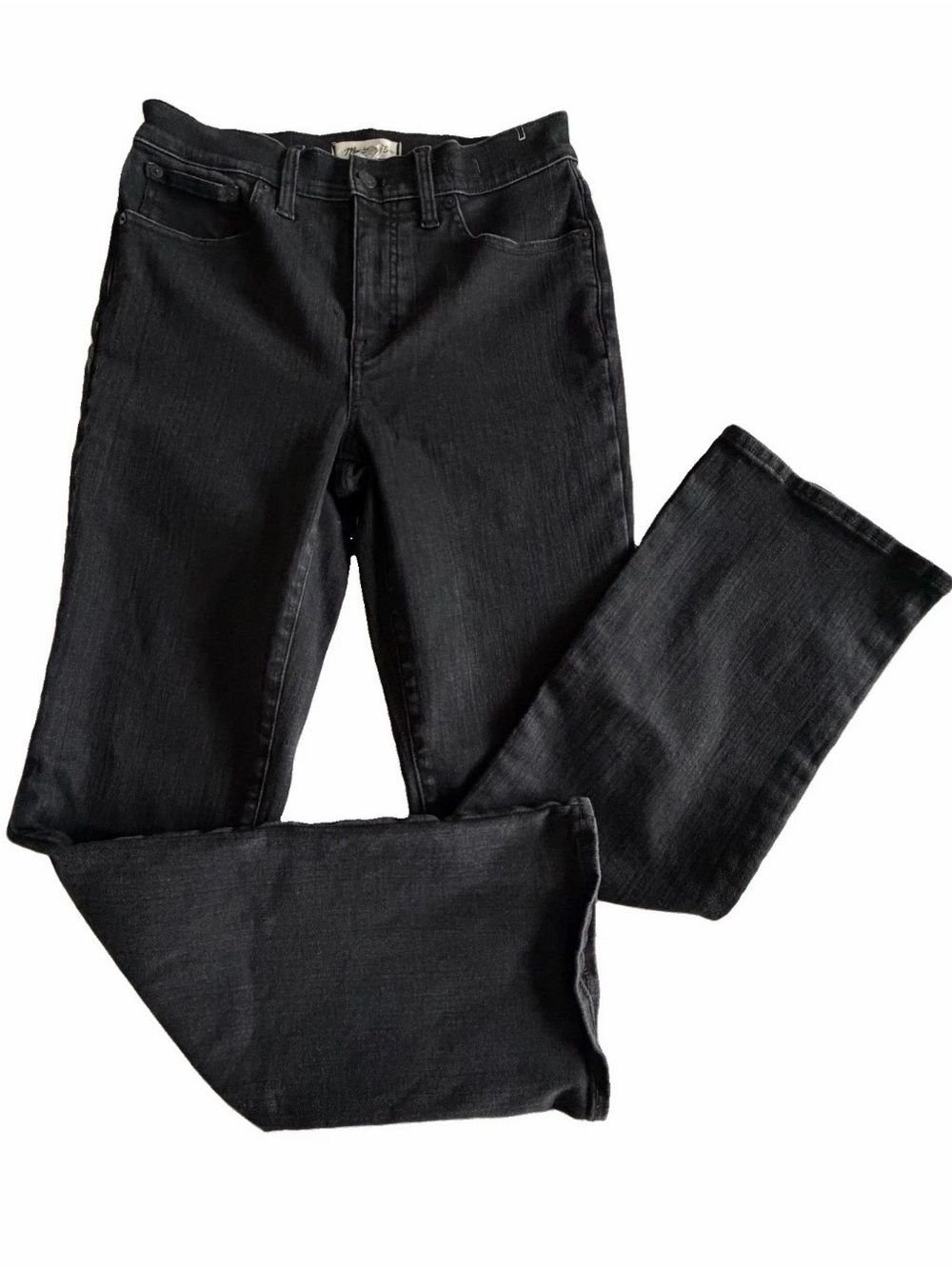 Madewell Jeans Womens 29T Black Mid Rise Kick Out Bootcut Slim Stretch DM7541